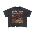 Vintage Wash Boxy Distressed Hem T-Shirt