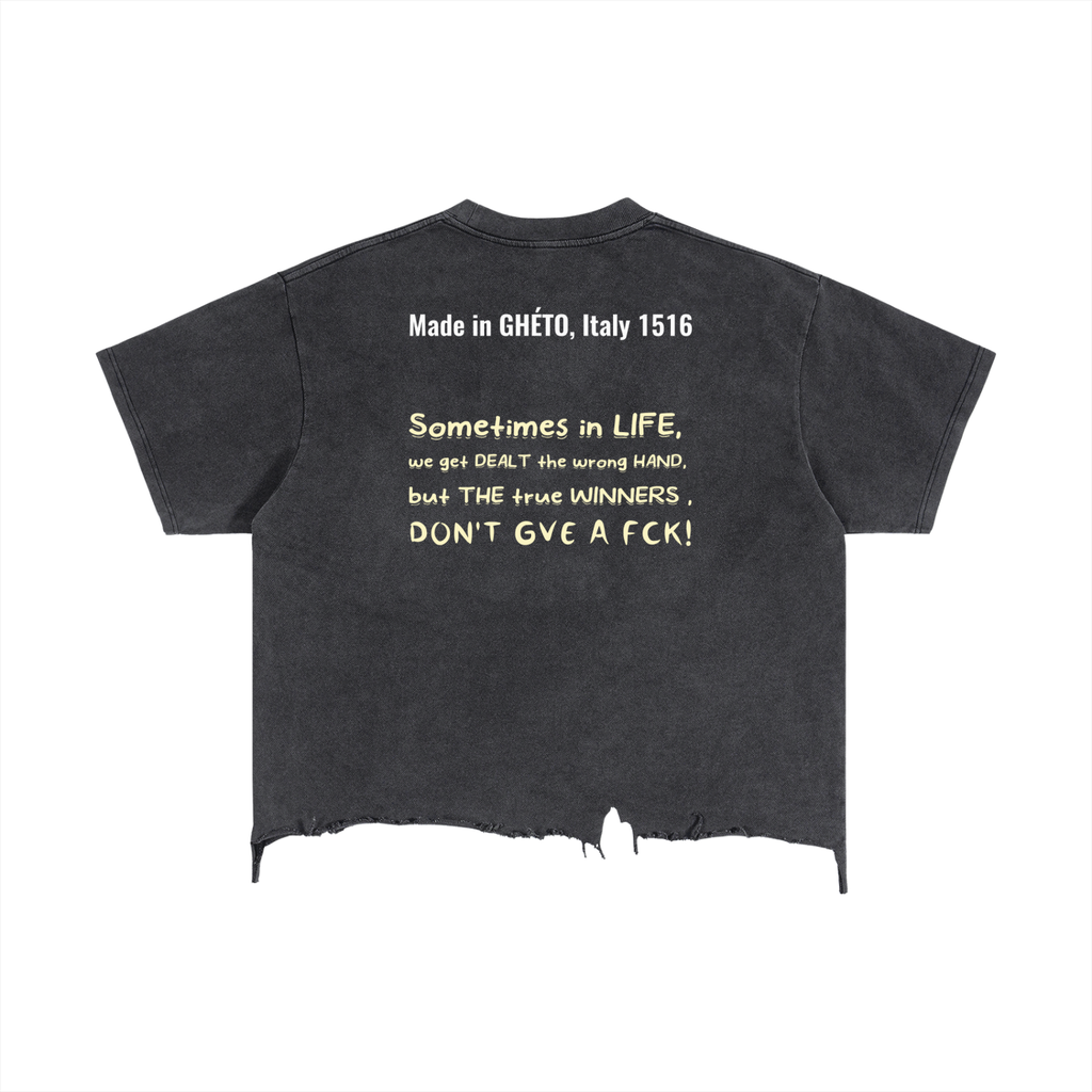 Vintage Wash Boxy Distressed Hem T-Shirt