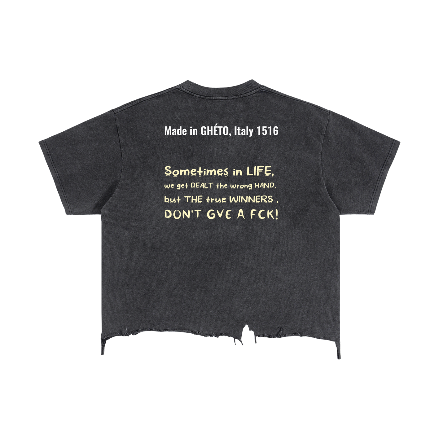 Vintage Wash Boxy Distressed Hem T-Shirt