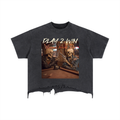 Vintage Wash Boxy Distressed Hem T-Shirt