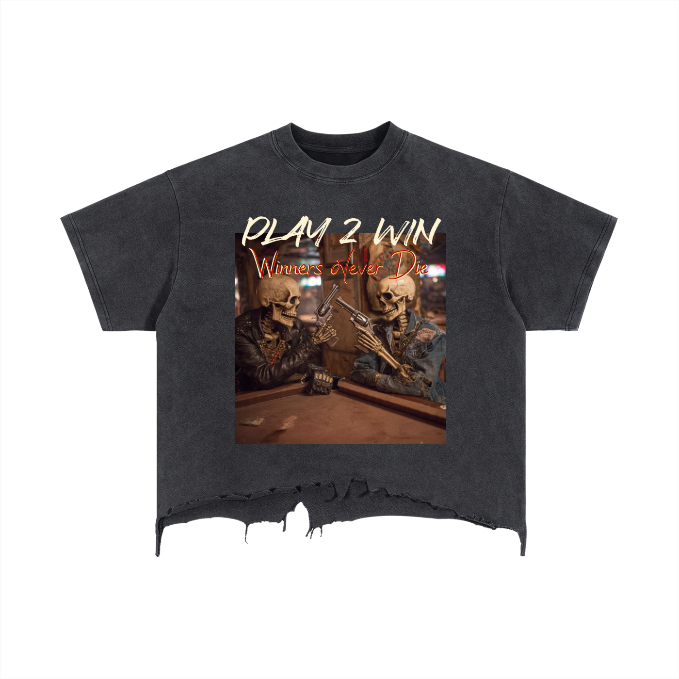 Vintage Wash Boxy Distressed Hem T-Shirt